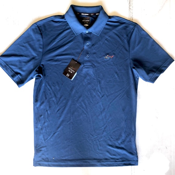 Greg Norman Men's 5 Iron Zip Golf Polo (Blue Socket, Small) - Picture 2 of 6